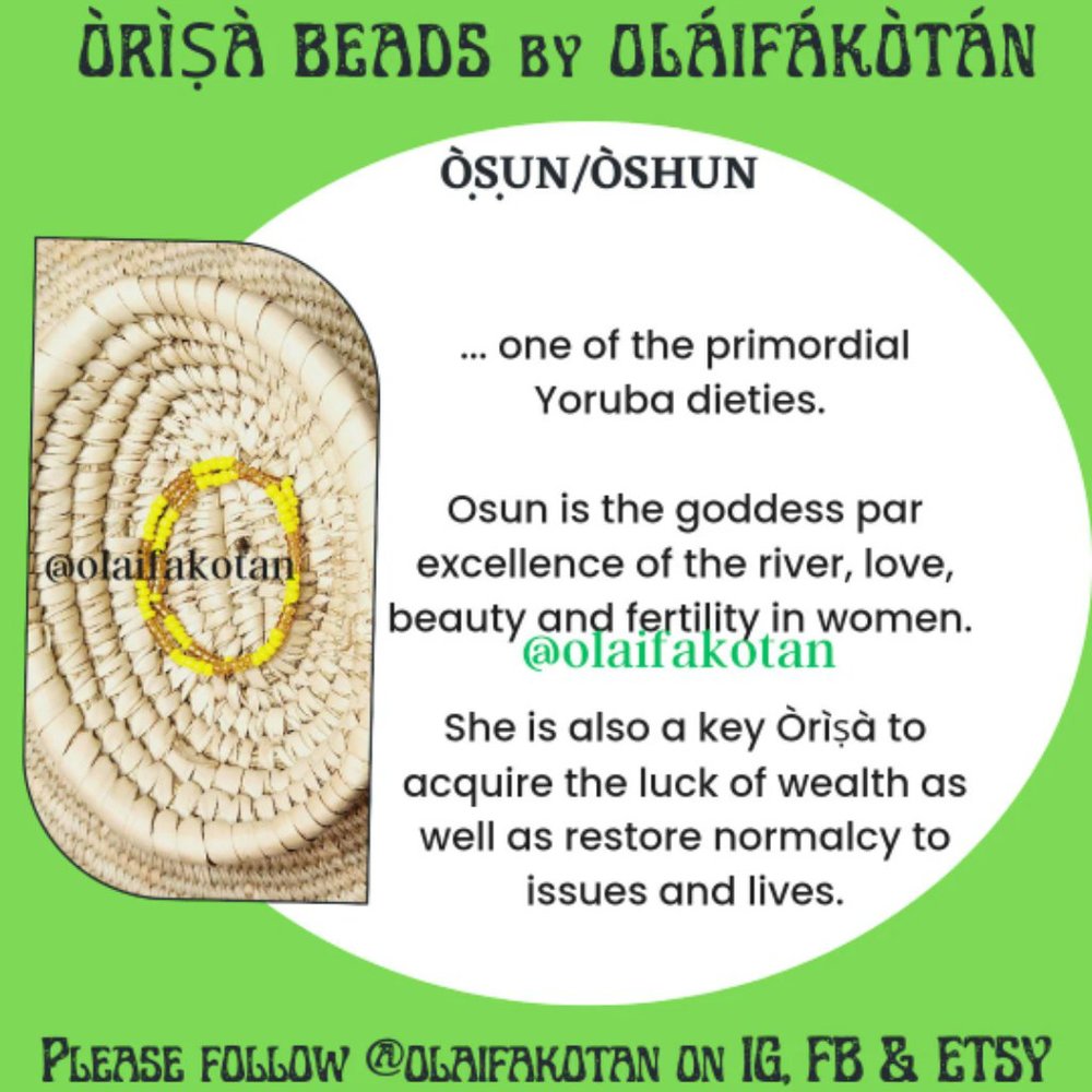 Ifa Orisa OSUN BRACELET by Olaifakotan (Yellow - Osun)